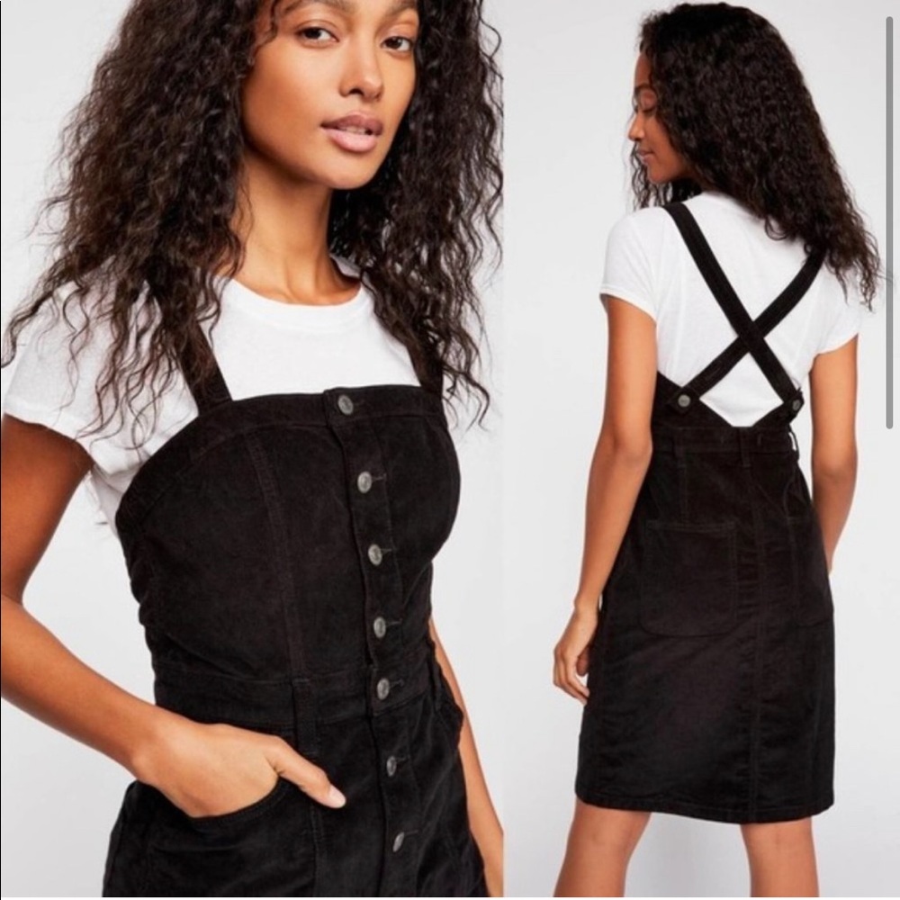 Free People Corduroy Botton Front Midi Dress Jumper Size 6